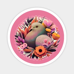 Floral Pigeon Magnet